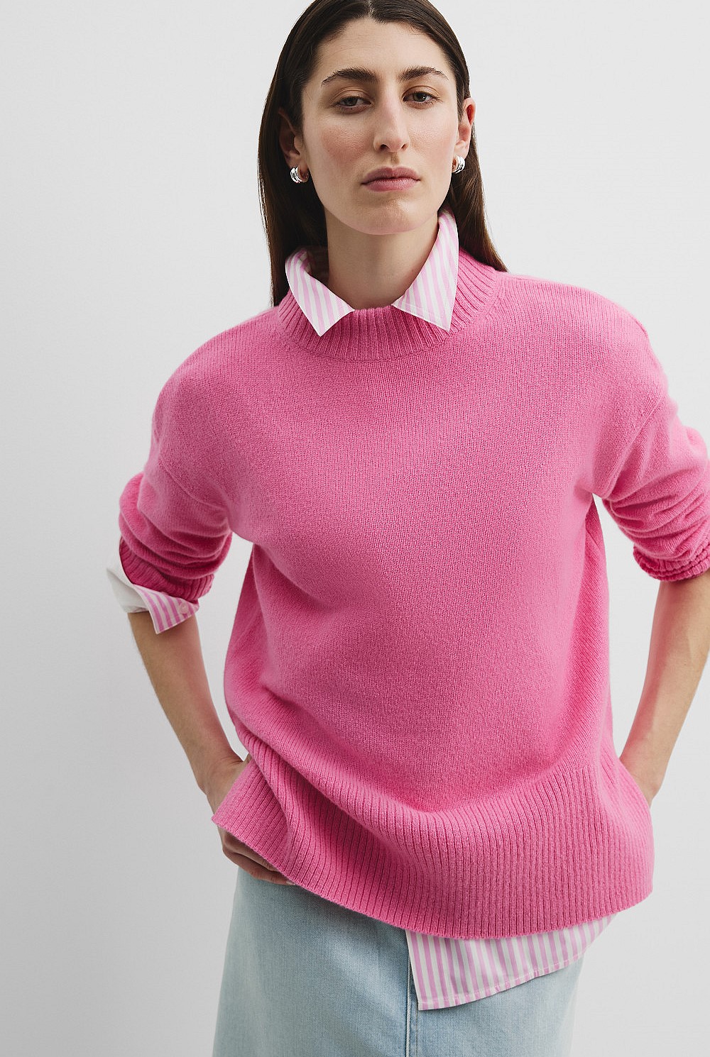 Australian Merino Wool Rib Detail Pullover