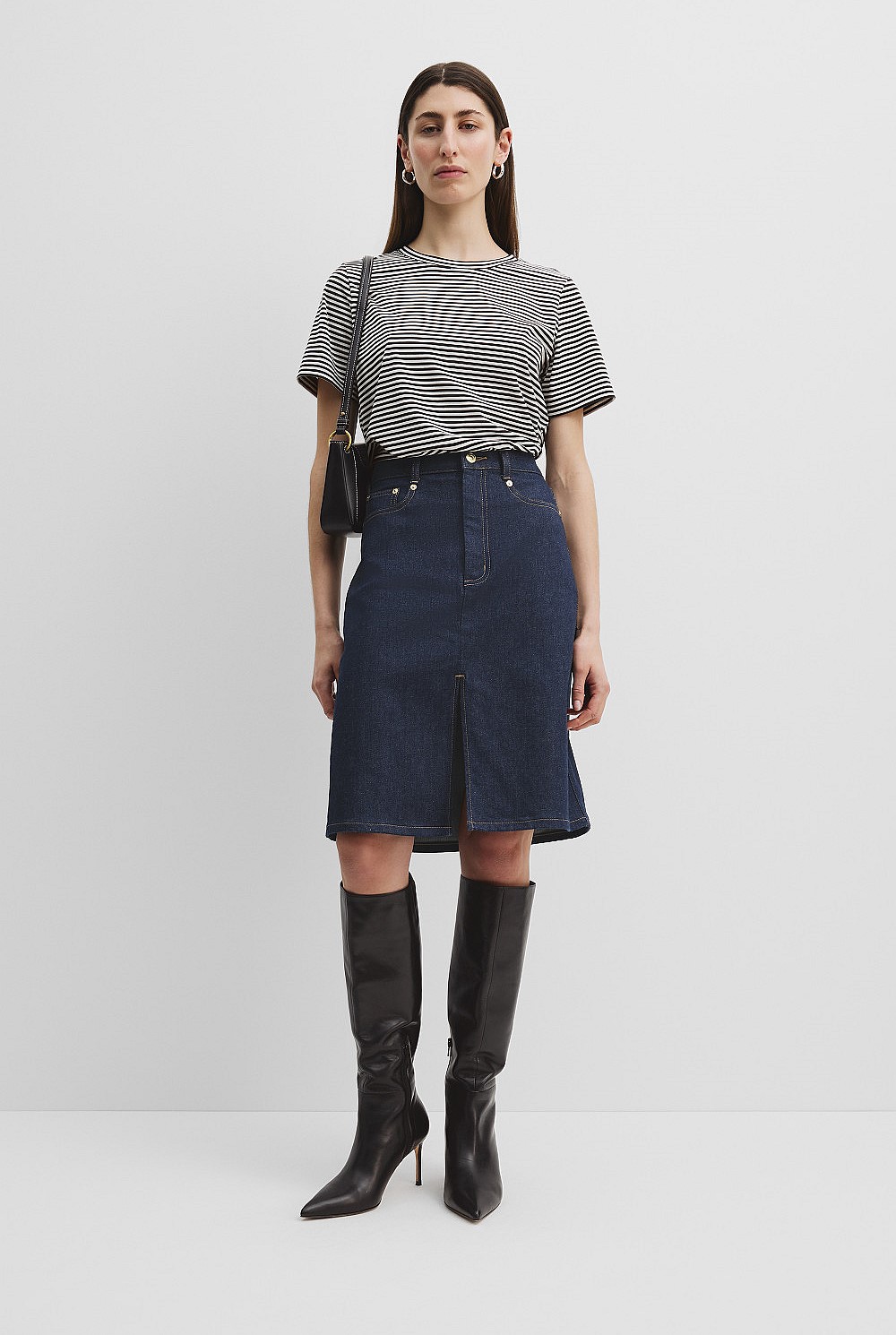 Australian Cotton Slim Cotton Stripe T-Shirt