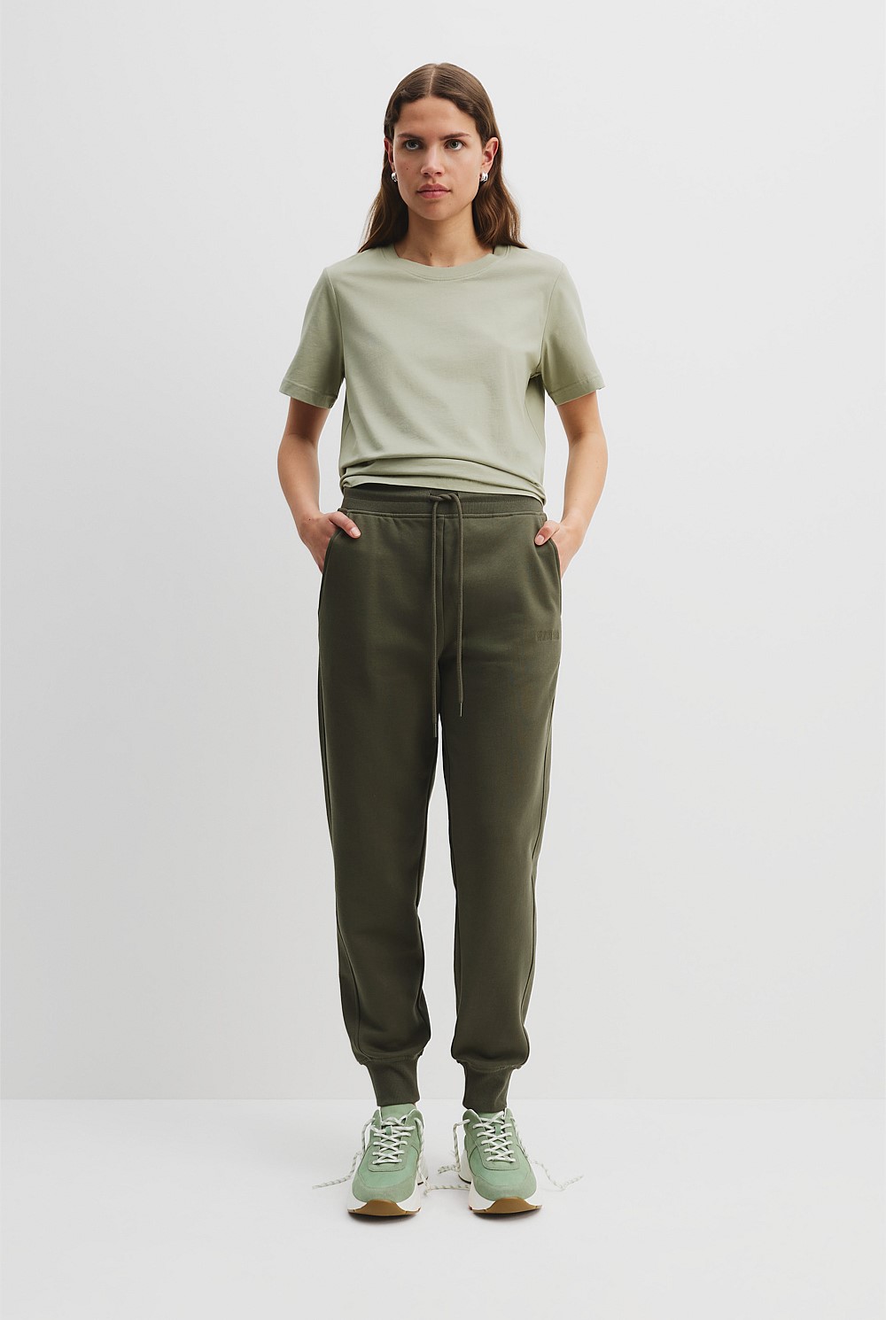Australian Good Earth Cotton Rib Cuff Track Pant