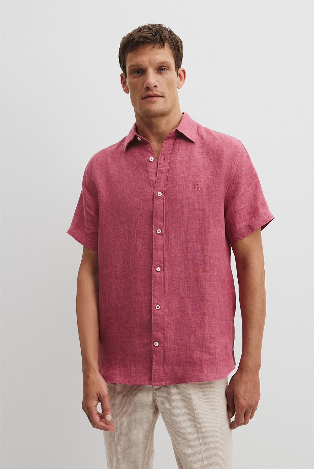 Regular Fit Organically Grown Linen Short Sleeve Shirt