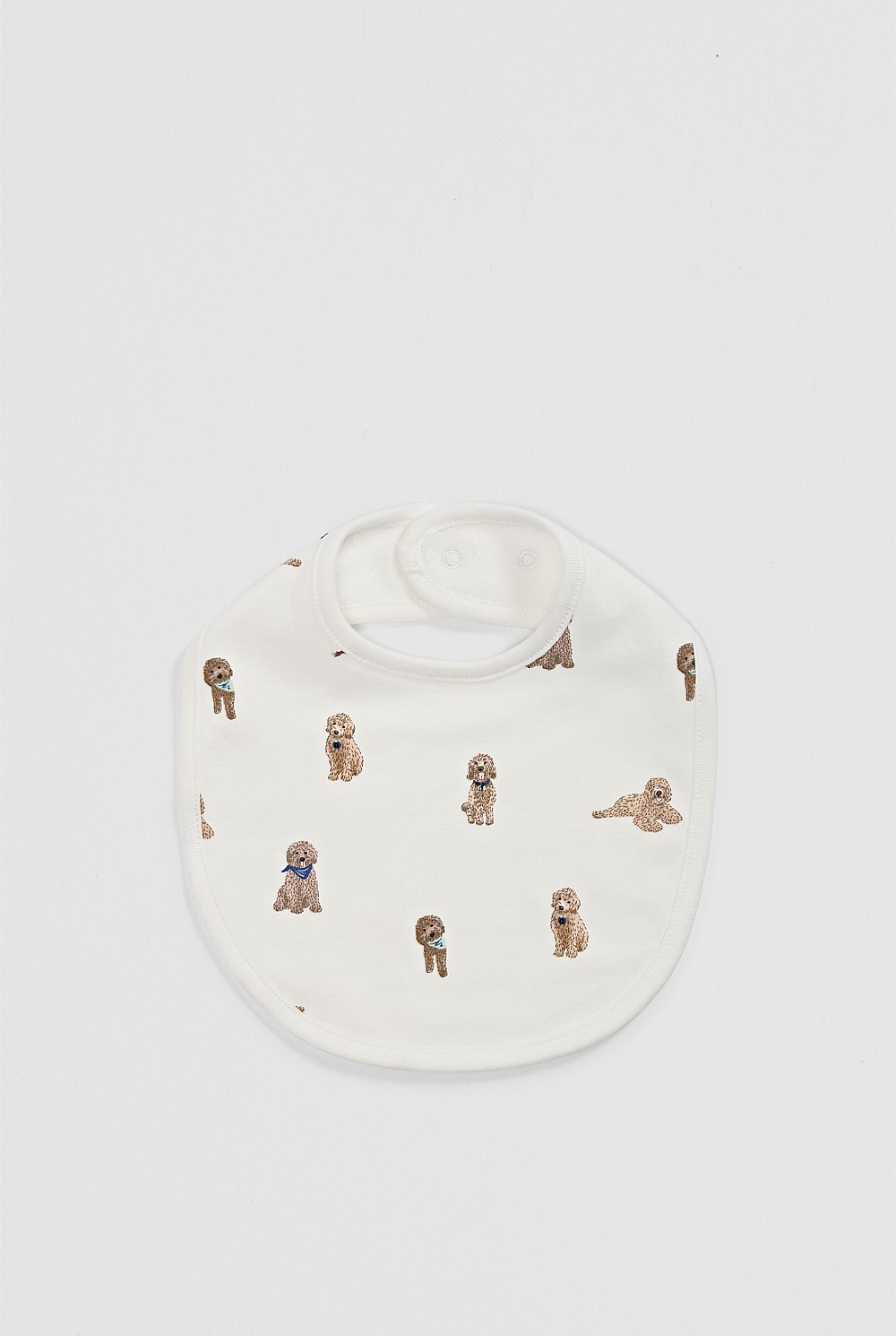 Organically Grown Cotton Puppy Print Bib