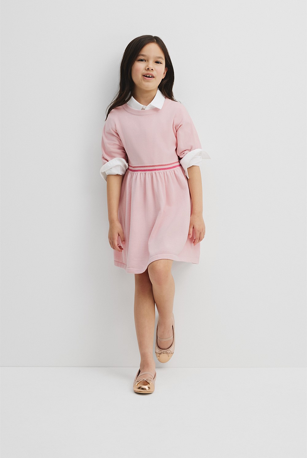 Organically Grown Cotton Pop Stripe Knit Dress