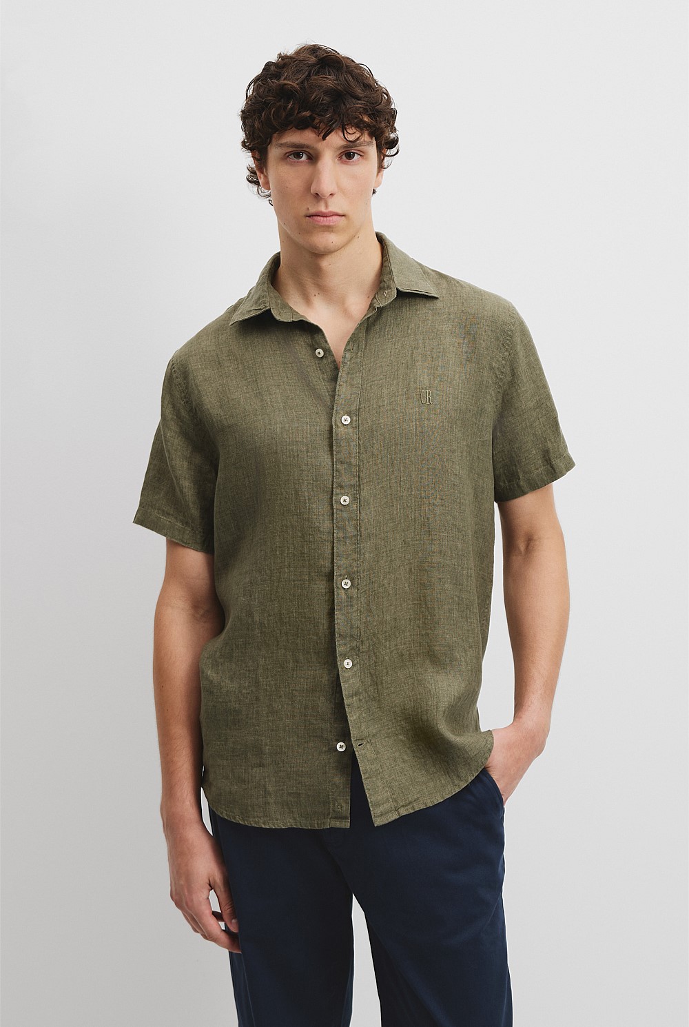 Regular Fit Organically Grown Linen Short Sleeve Shirt