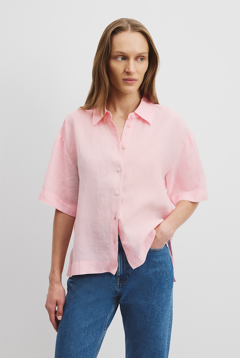 Organically Grown Linen Short Sleeve Shirt