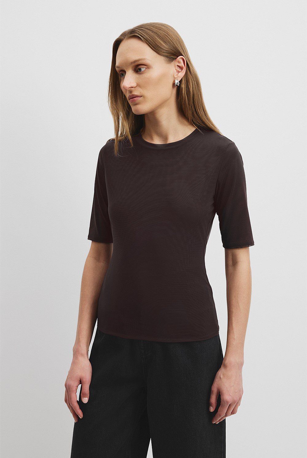 Mesh Half Sleeve Top