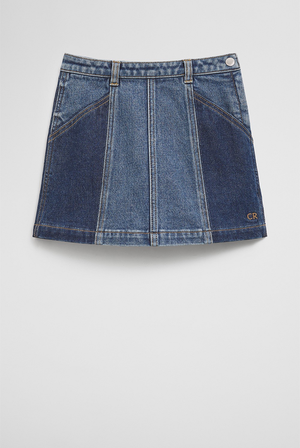 Panel Denim Skirt