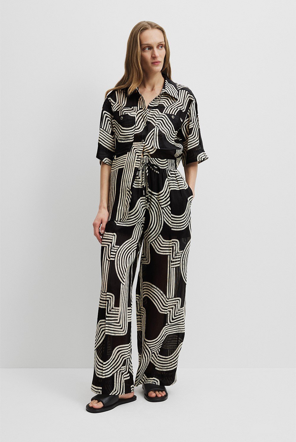 Print Fluid Tie Pant