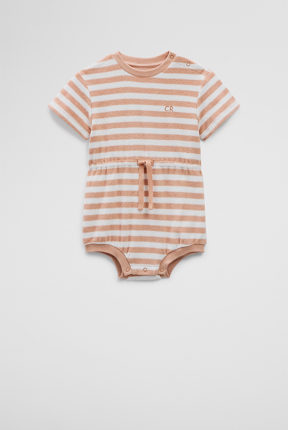 Organically Grown Cotton Terry Short Sleeve Romper