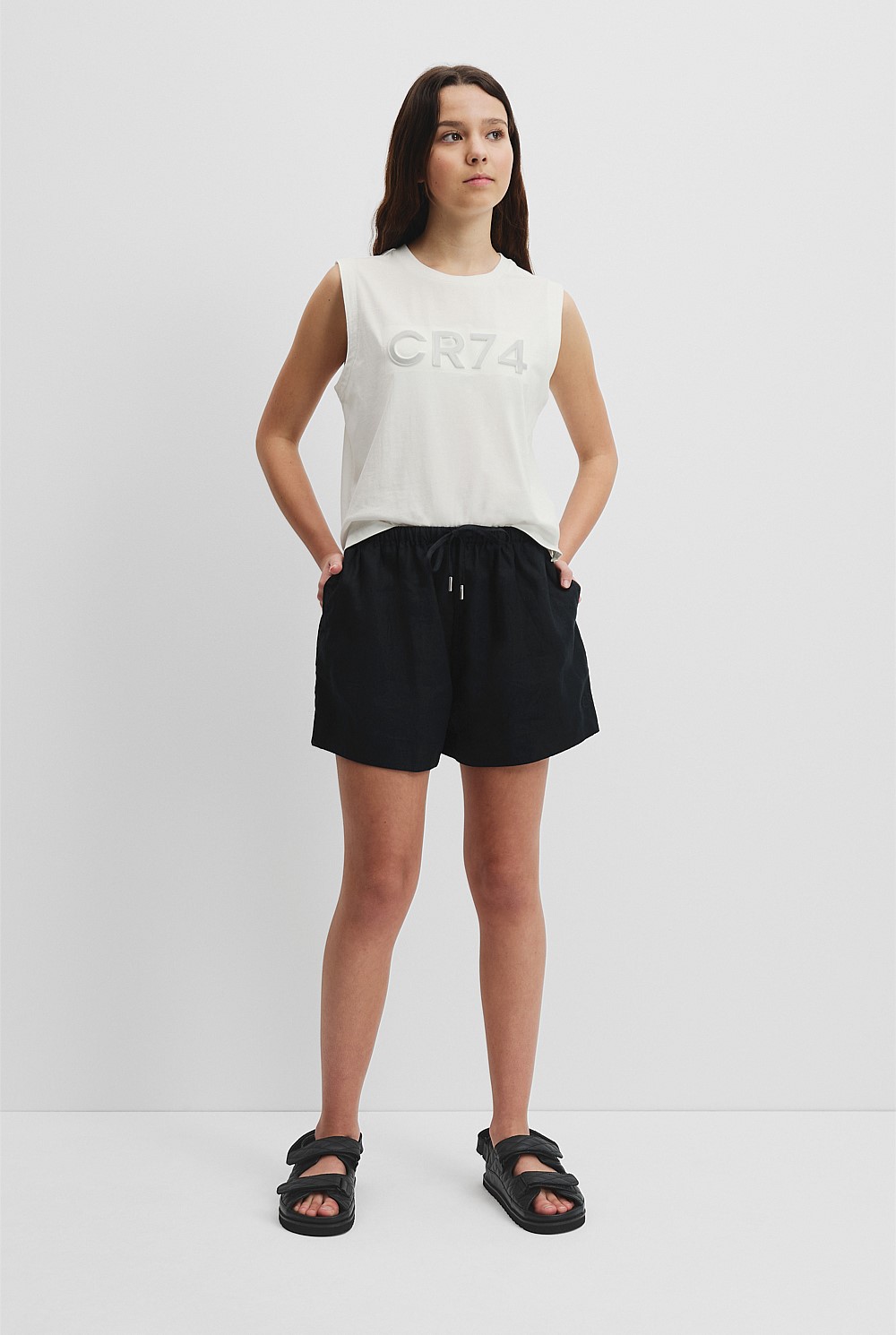 Teen Organically Grown Linen Short