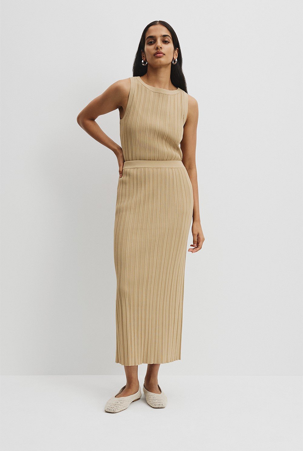 Plisse Rib Knit Skirt