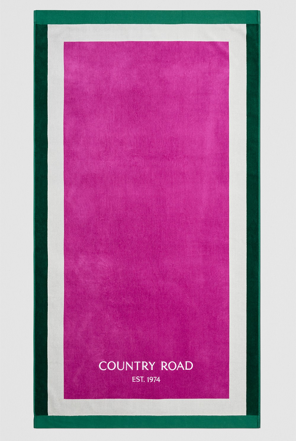 Verified Australian Cotton CR Est. 1974 Border Beach Towel