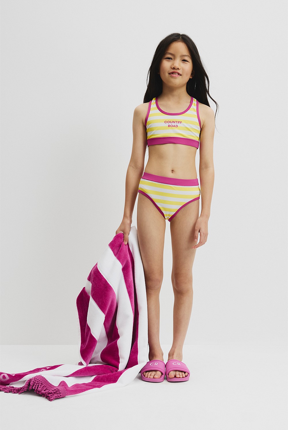 Recycled Nylon Blend Logo Stripe Bikini