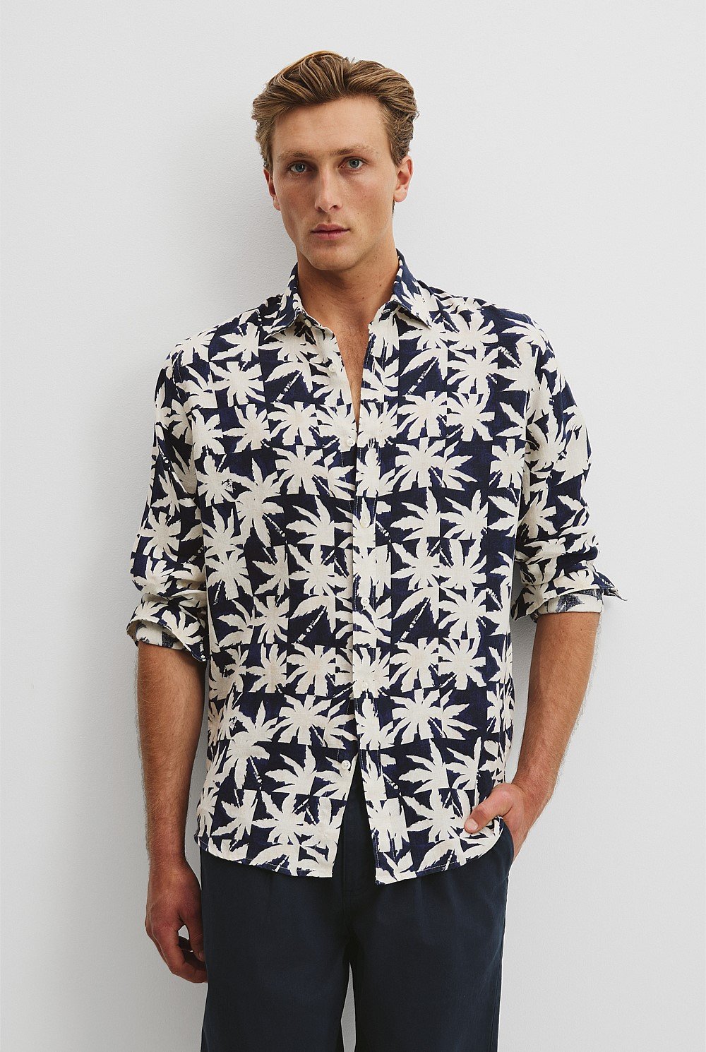 Regular Fit Organically Grown Linen Palm T-Shirt