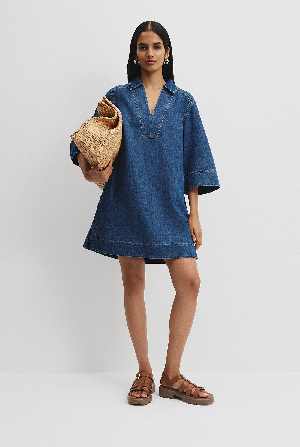 Chambray Popover Dress