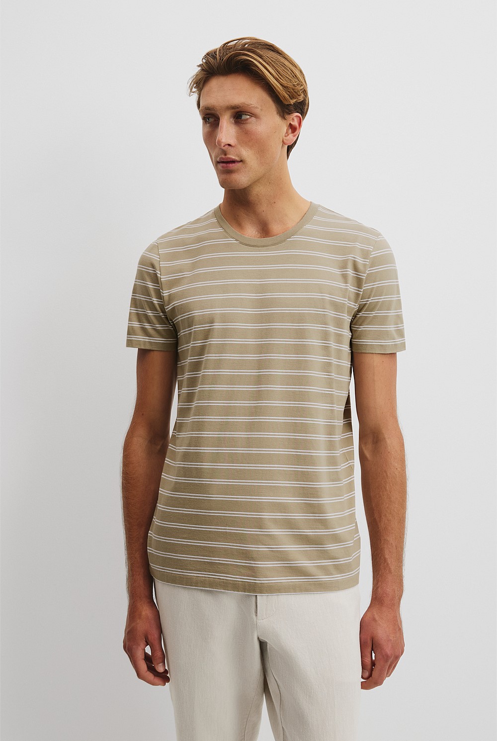 Pima Stripe Crew T-Shirt