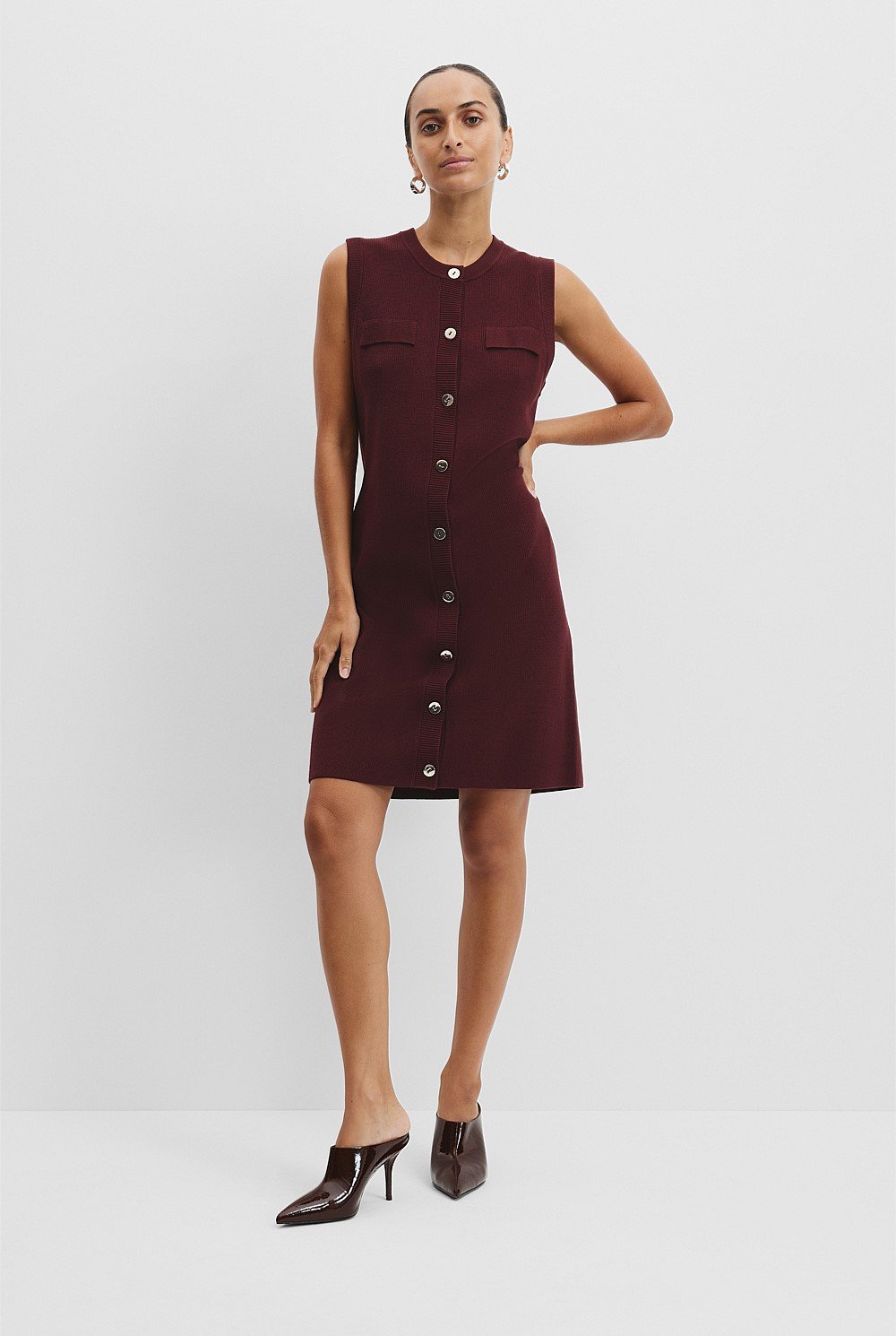 Button Detail Knit Dress