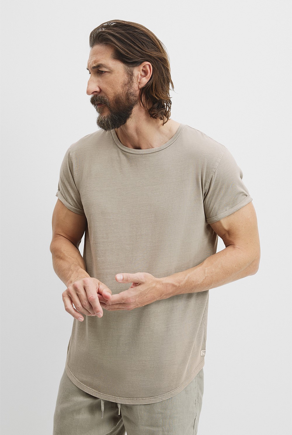 Australian Cotton Longline Garment Dyed T-Shirt