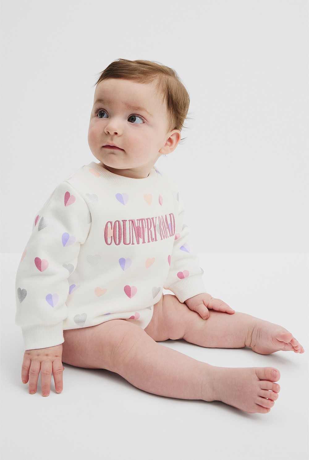 Organically Grown Cotton Logo Oversized Long Sleeve Bodysuit