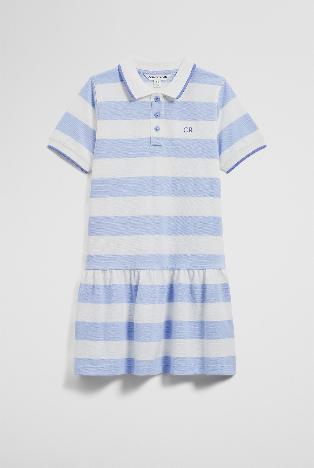 Organically Grown Cotton Stripe Polo T-Shirt Dress