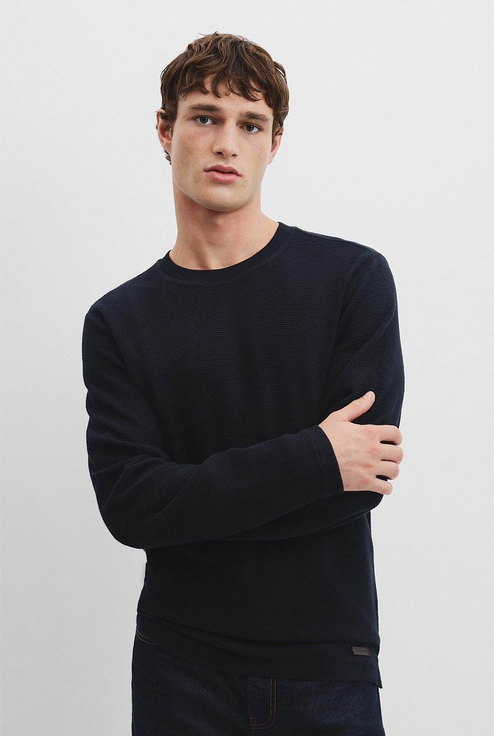 Australian Cotton Textured Long Sleeve T-Shirt