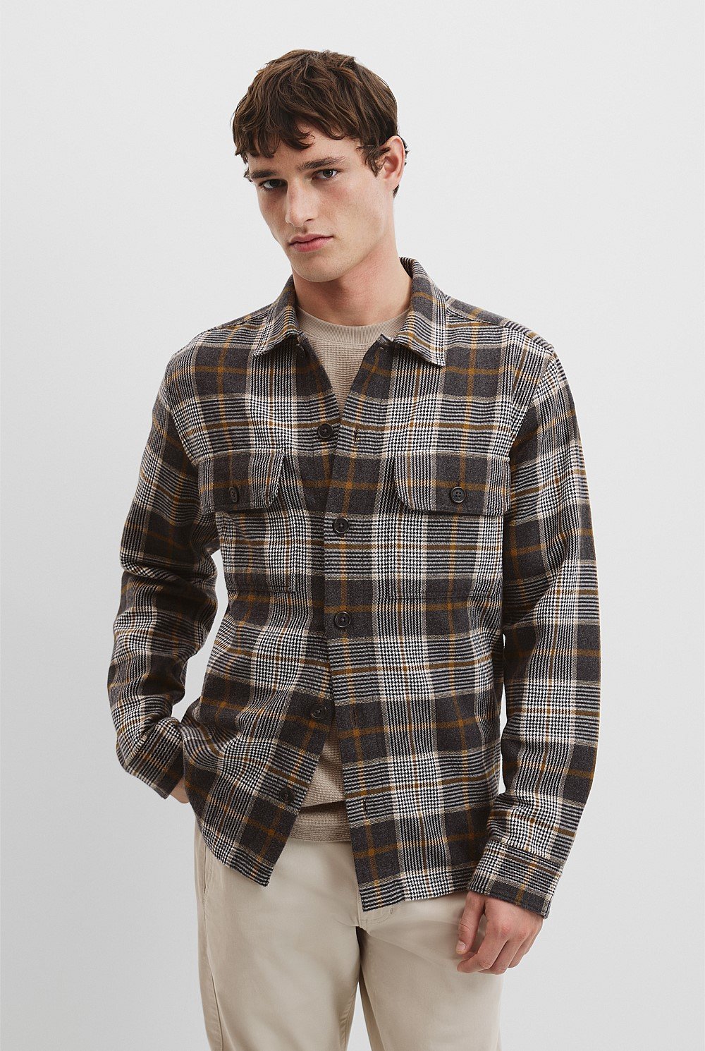 Cotton Check Oversized Shirt