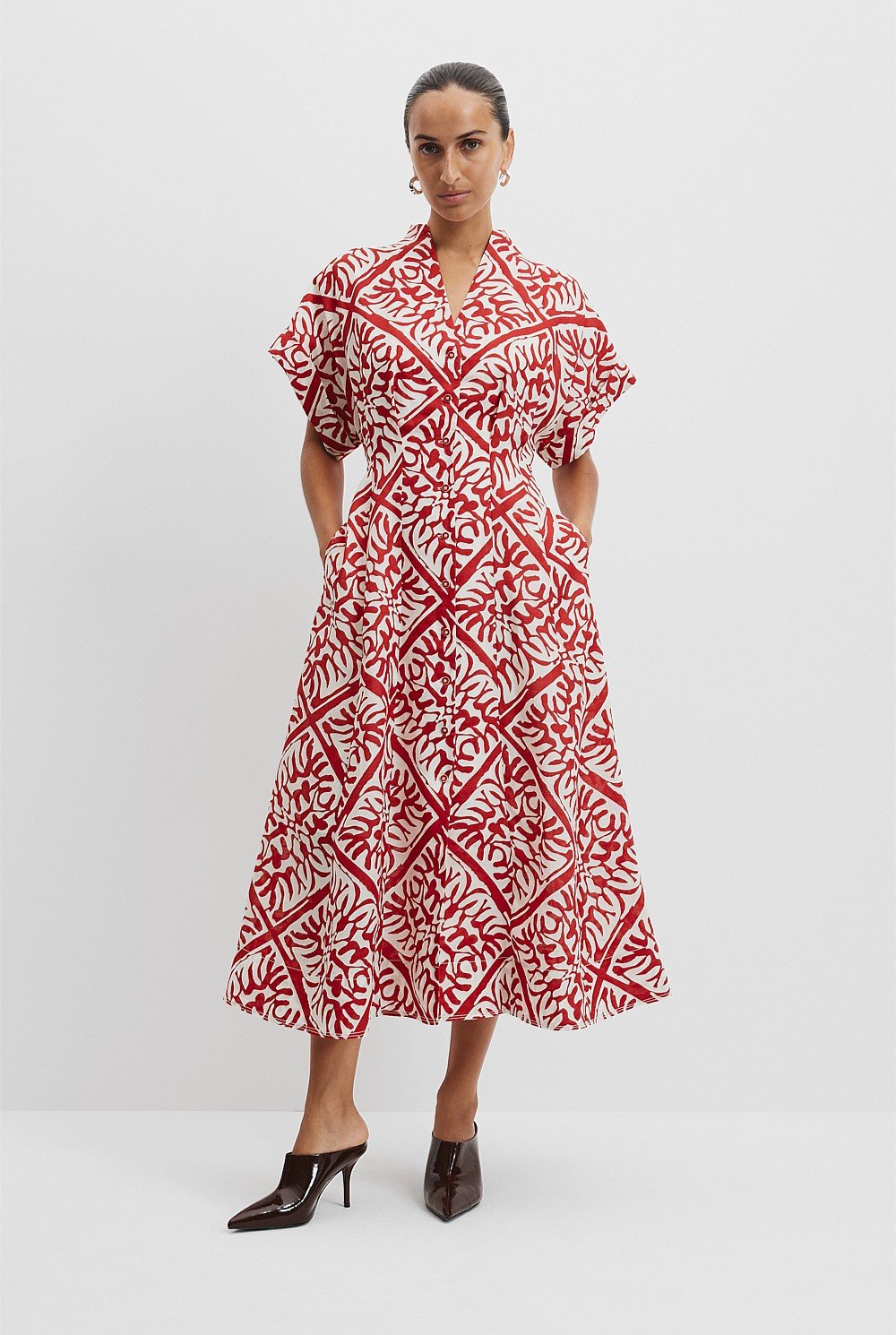 Print A-Line Midi Dress