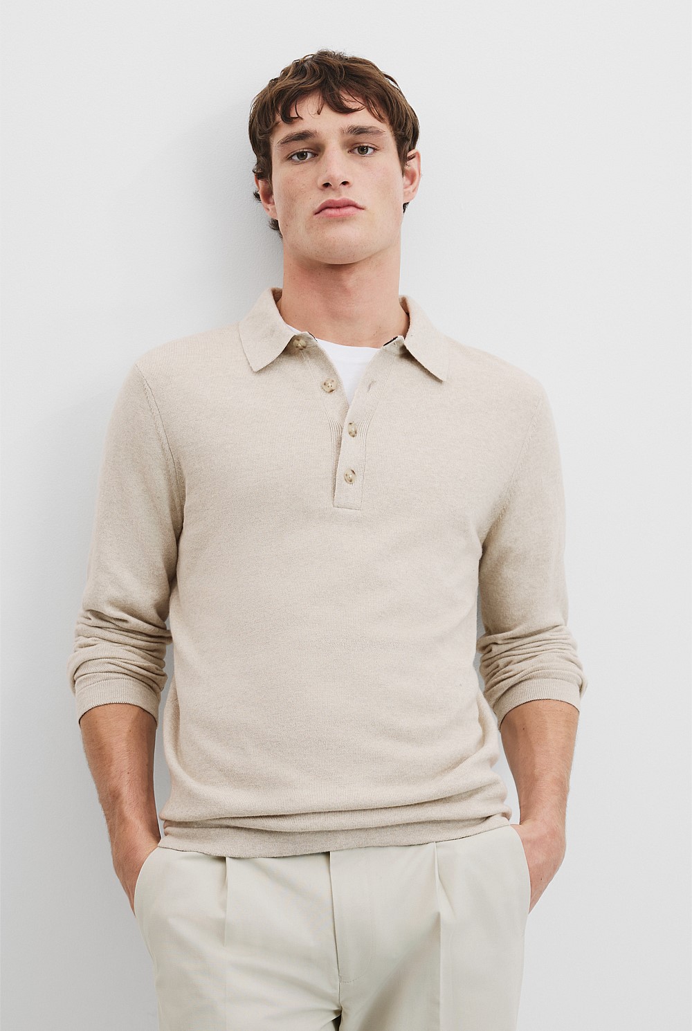 Organically Grown Cotton Wool Knit Polo