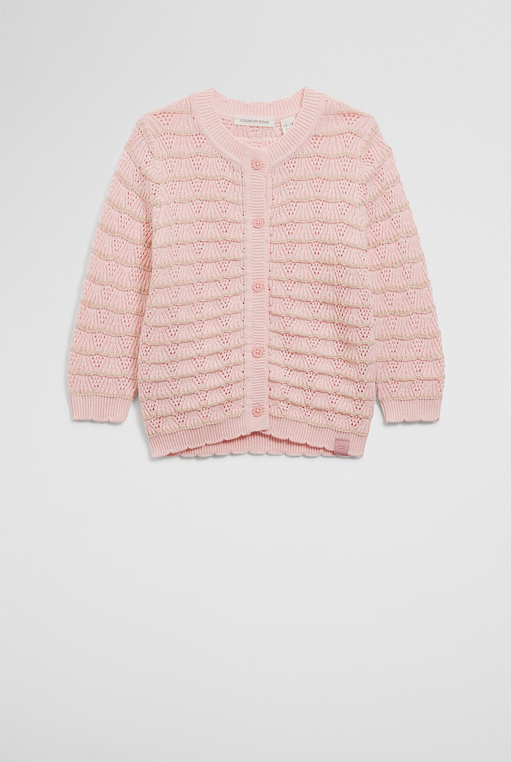 Organically Grown Cotton Crochet Knit Cardigan