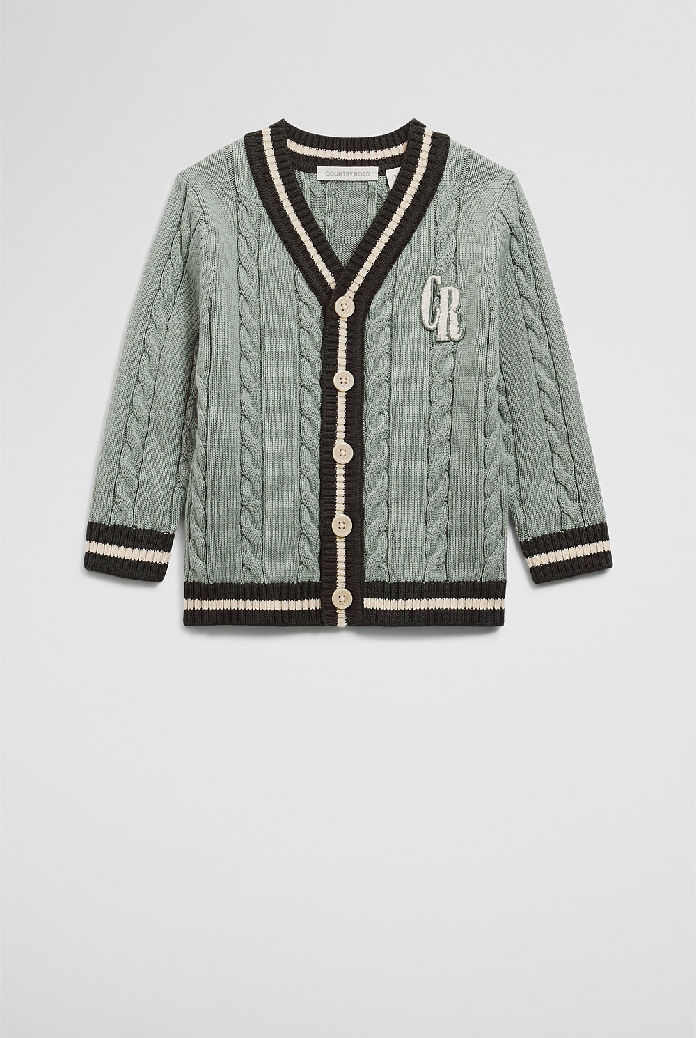 Organically Grown Cotton Varsity Cardigan