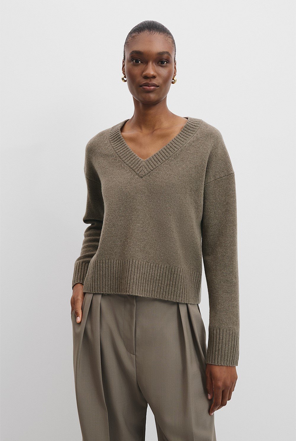 Verified Australian Merino Wool V-Neck Knit