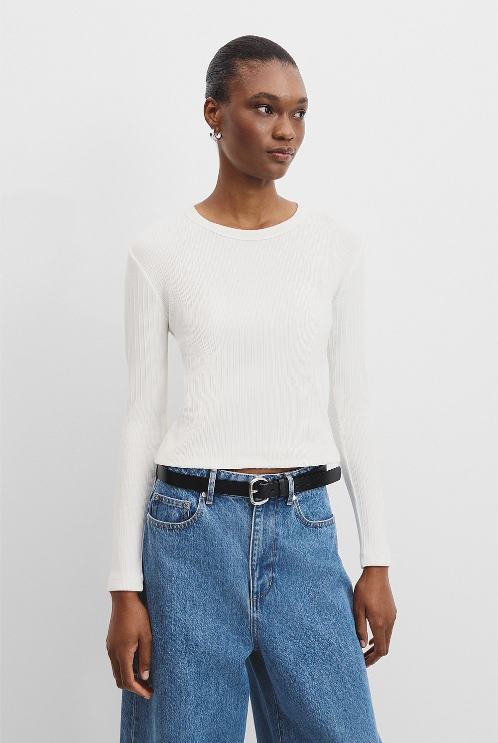 Long Sleeve Fitted Rib Top
