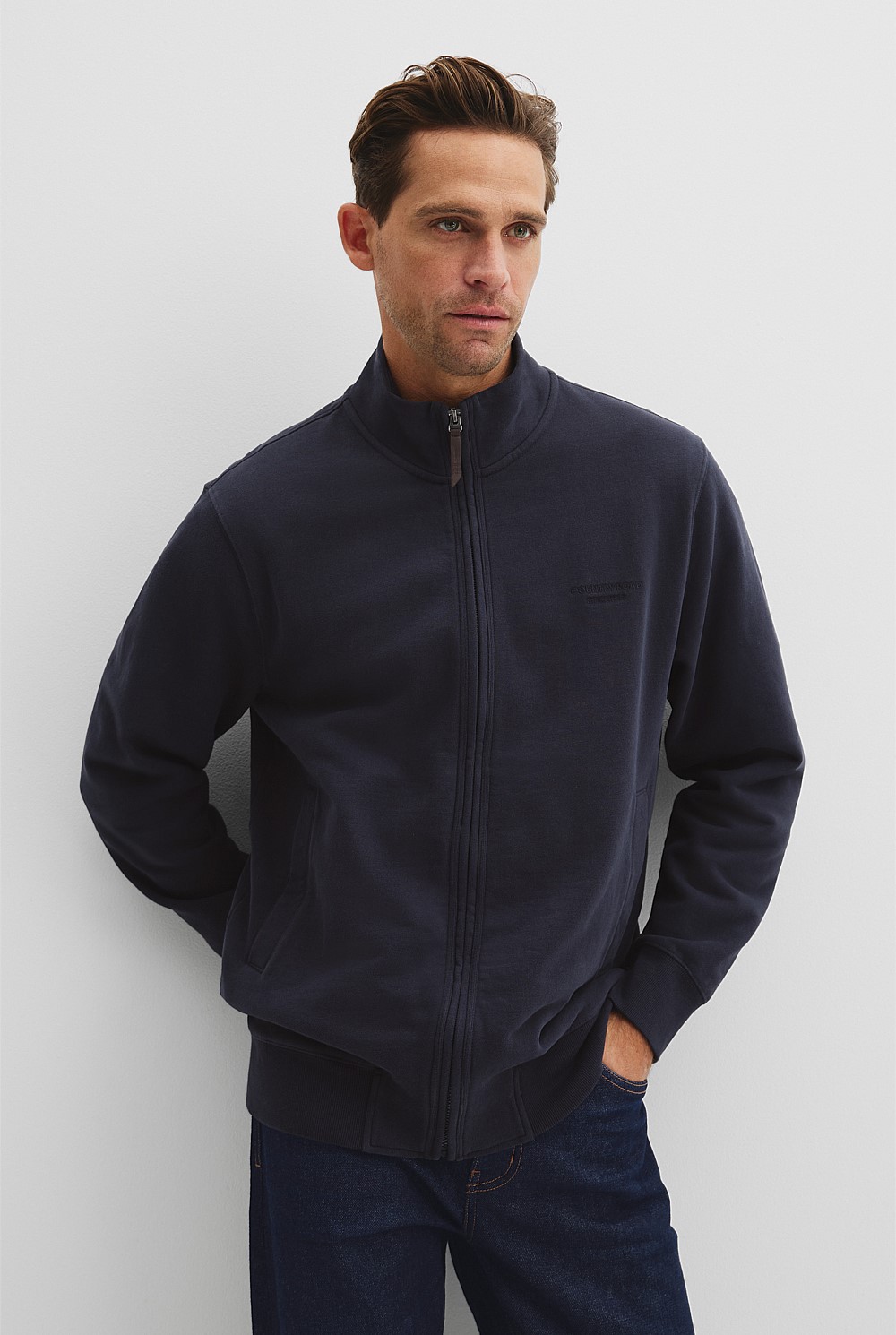 Relaxed Zip Through Sweat