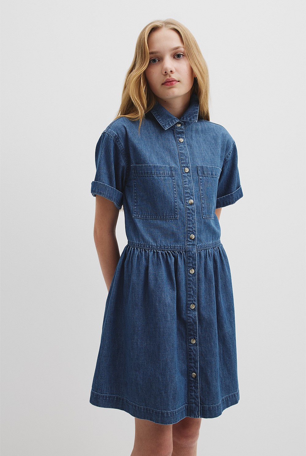 Chambray Mini Dress