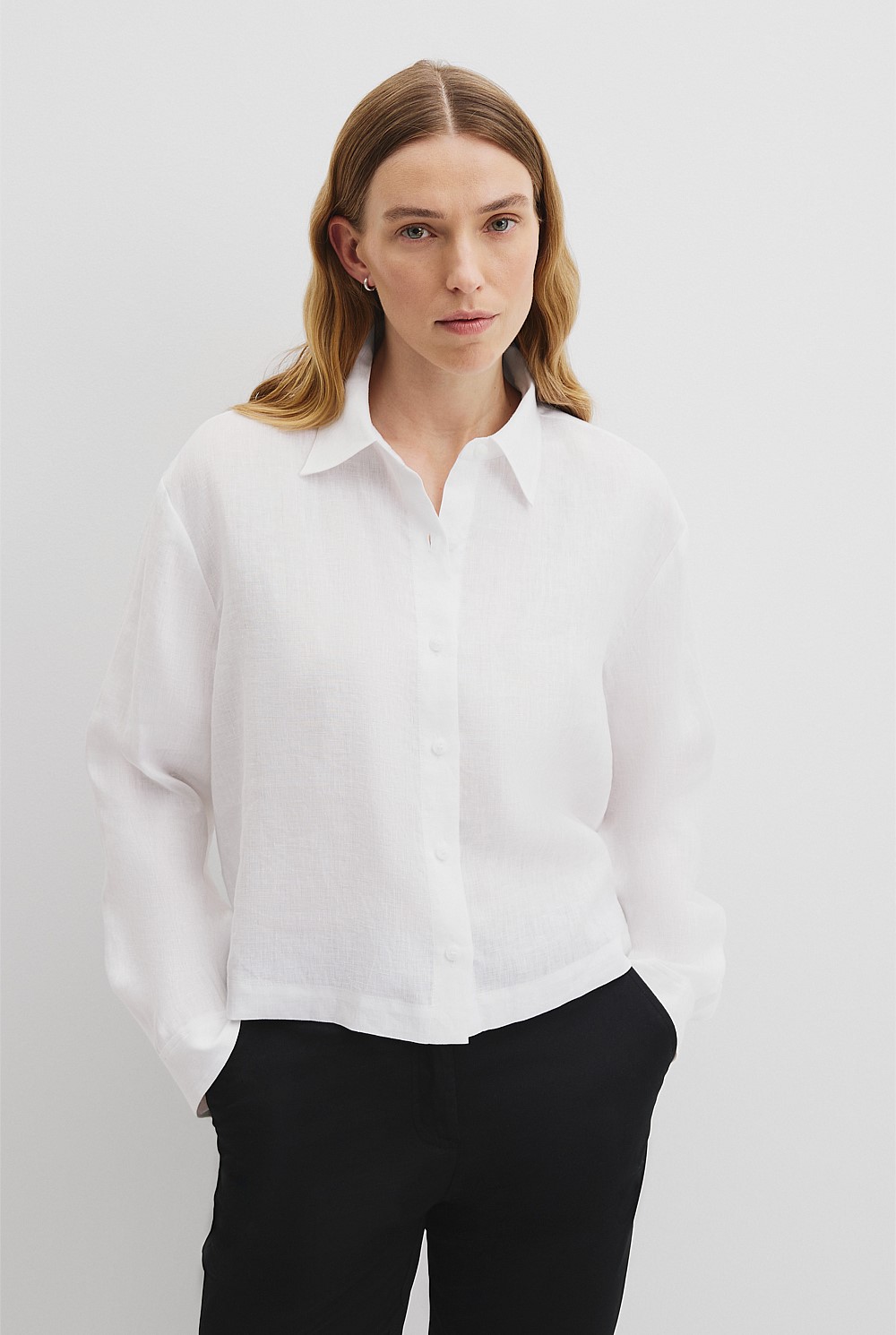 Organically Grown Linen Crop Shirt