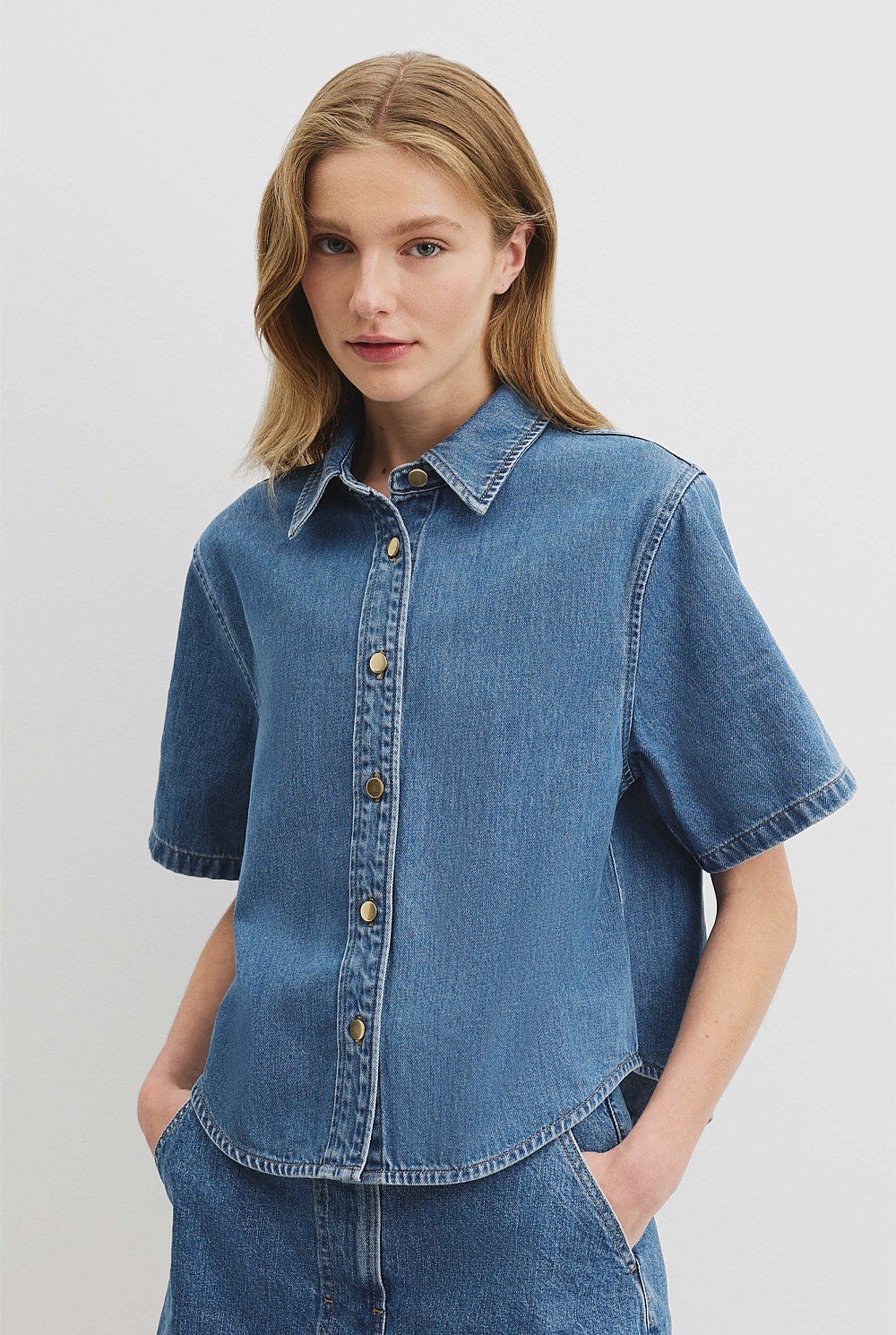 Short Sleeve Denim Shirt
