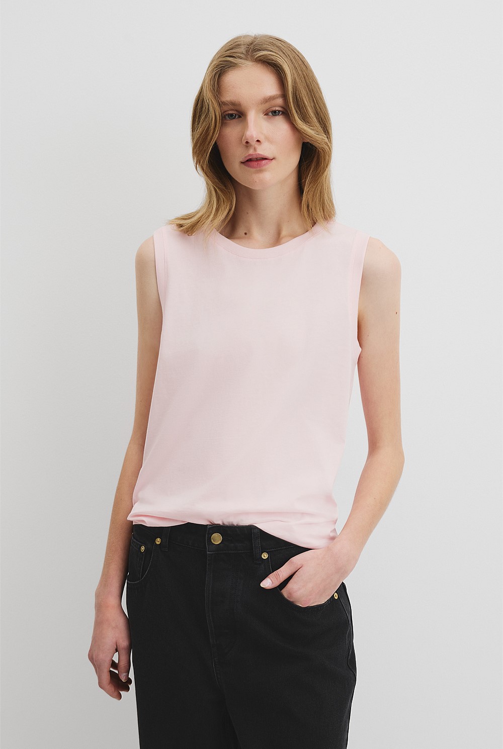 Australian Cotton Relaxed Crew Tank