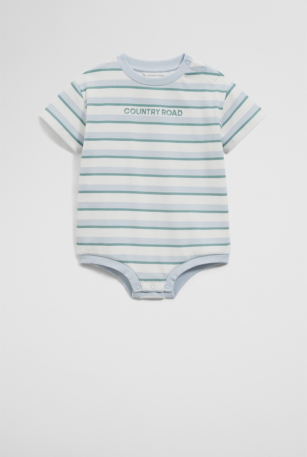 Organically Grown Cotton Oversize Stripe Short Sleeve Bodysuit
