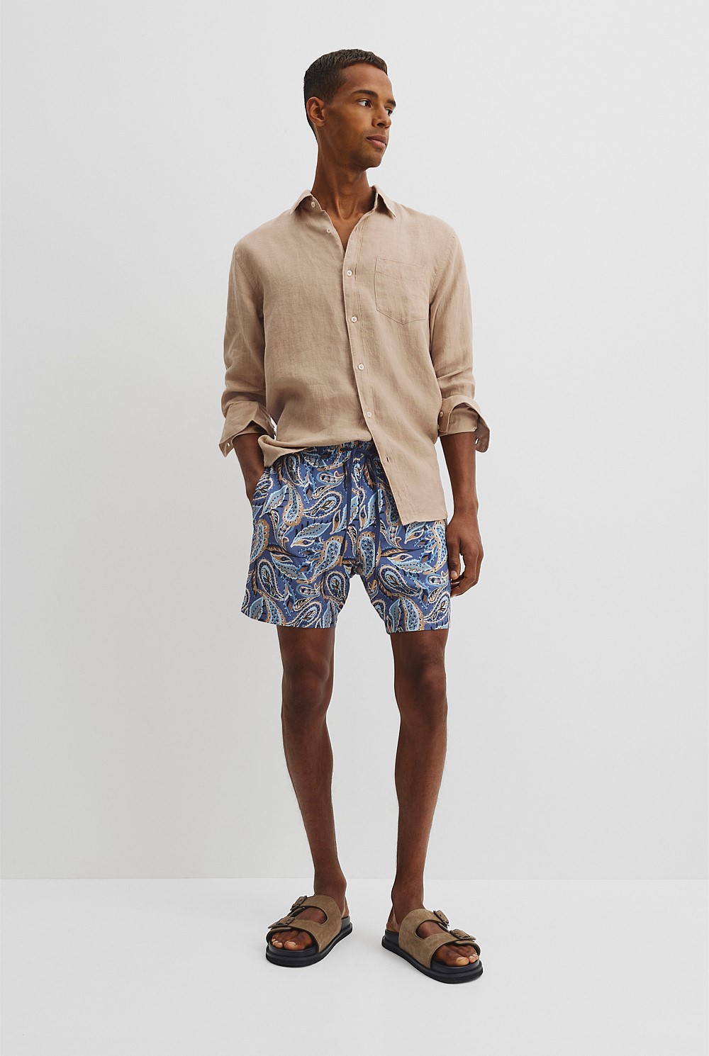 Recycled Polyester Paisley Print Swim Short