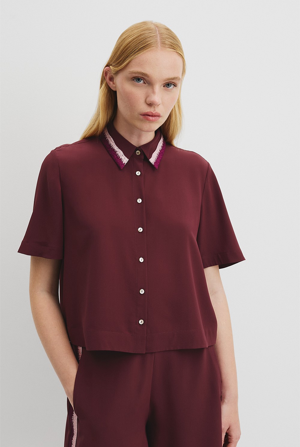 Country Road x Ngali Silk Embroidered Shirt