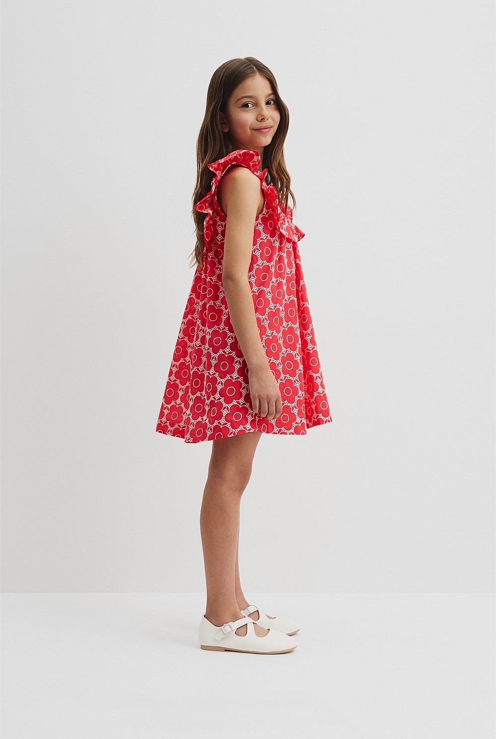 Organically Grown Cotton Broderie Mini Dress