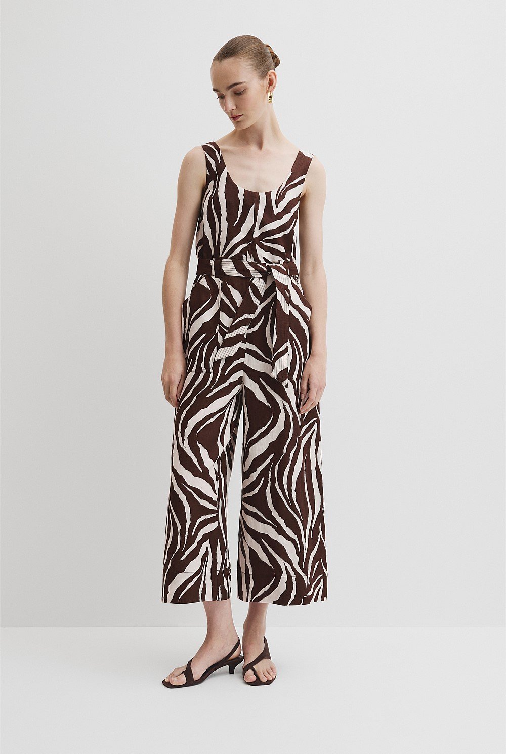 Linen Printed Jumpsuit