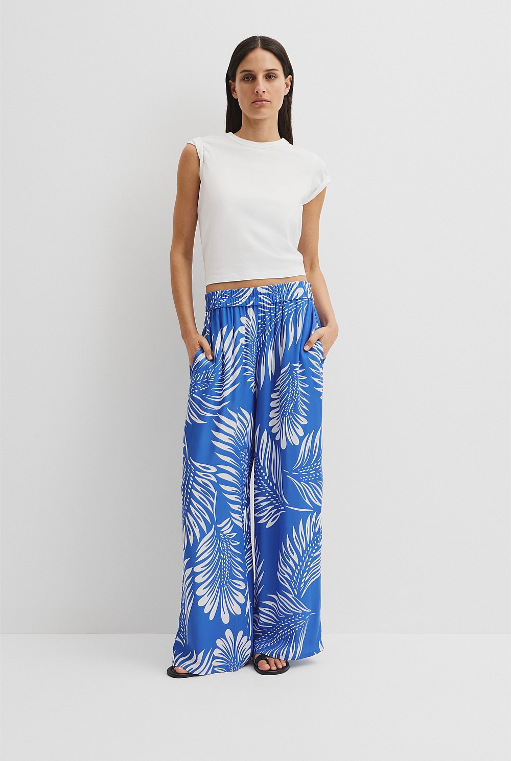 Print Pull On Cupro Pant