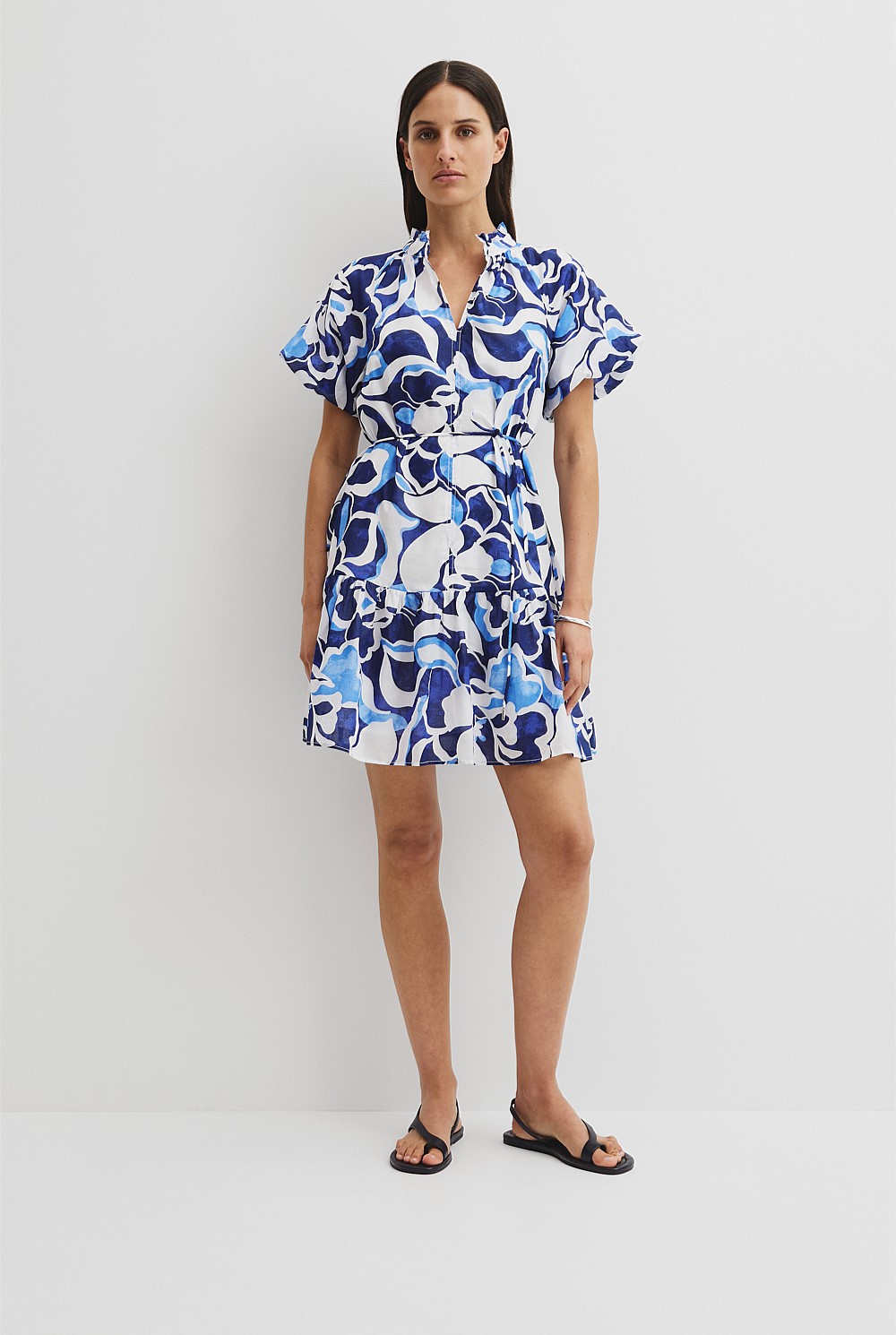 Print Tiered Mini Dress