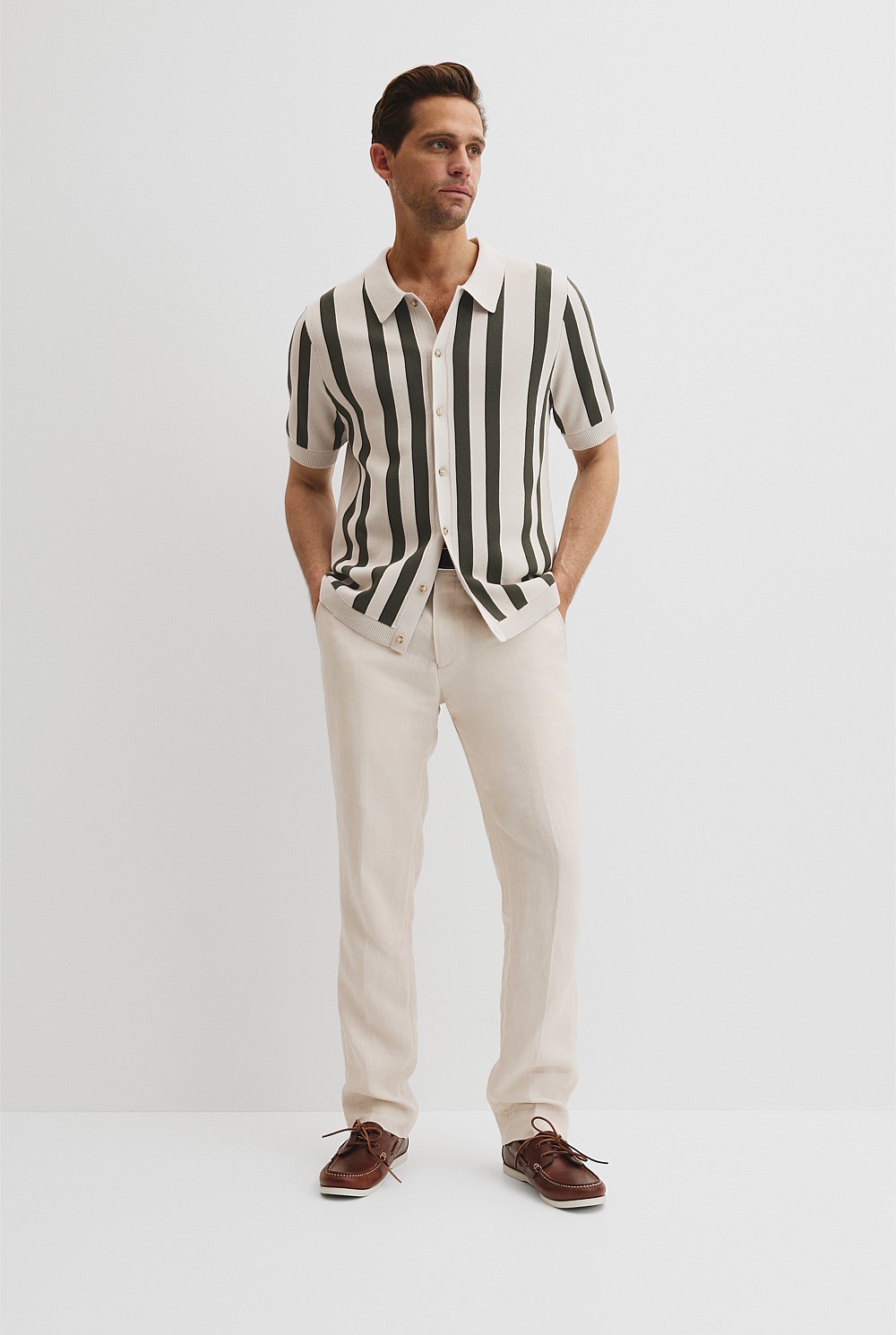 Organically Grown Cotton Stripe Knit Shirt