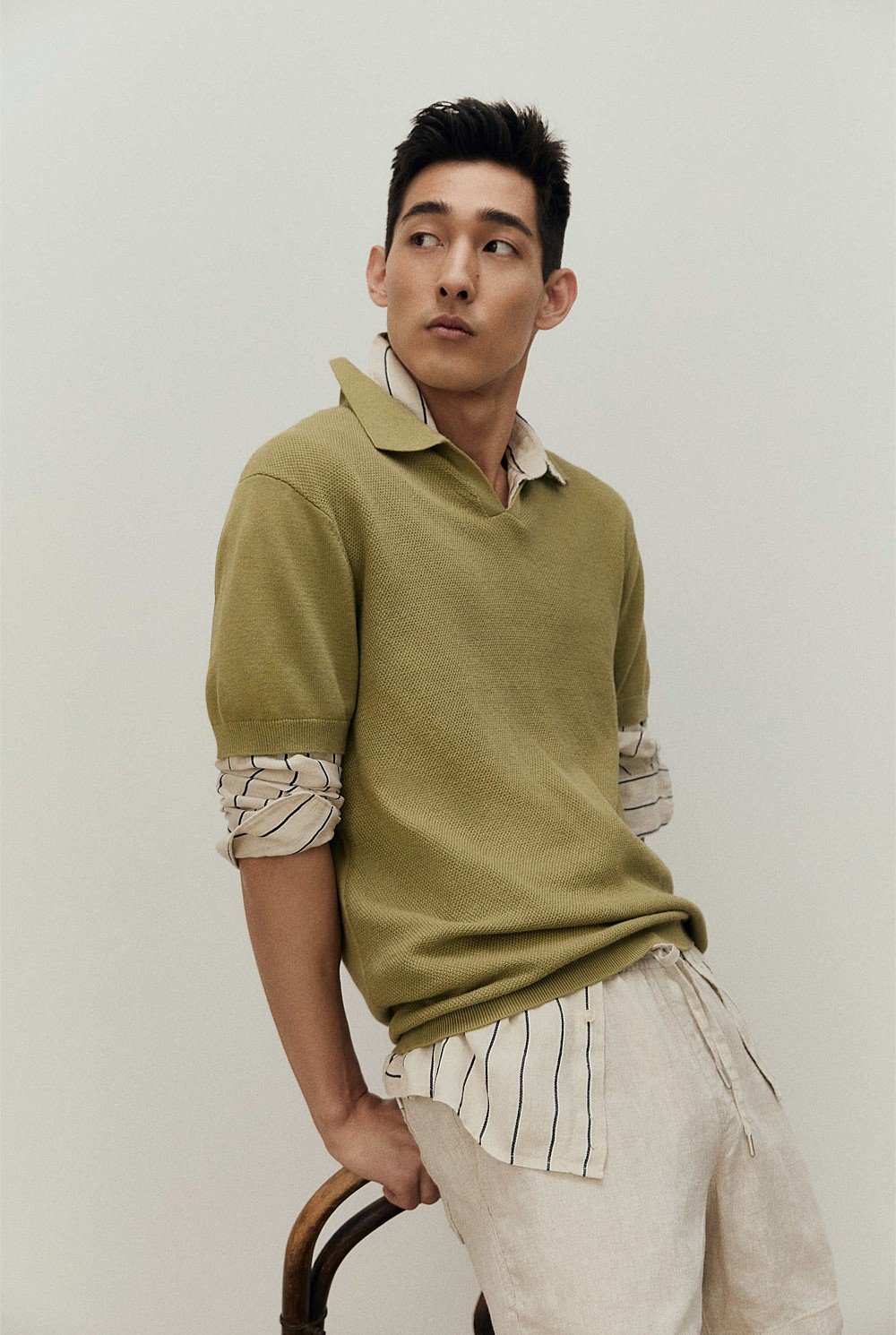 Australian Cotton Textured Knit Polo