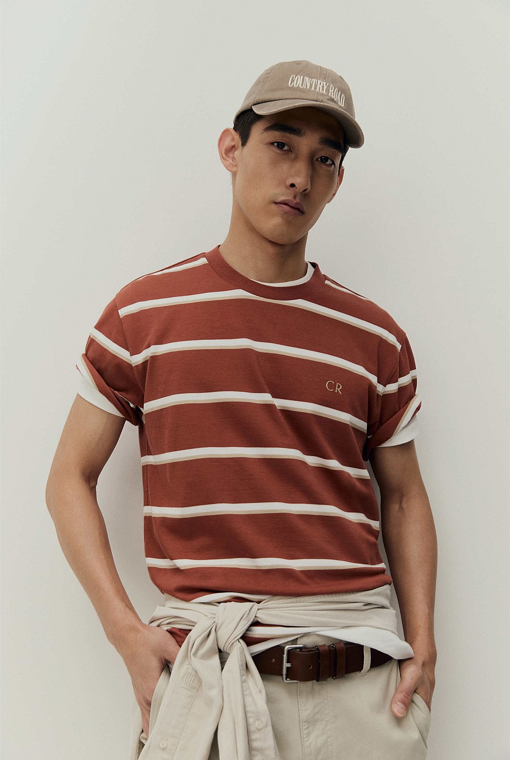 Australian Cotton CR Logo Stripe T-Shirt