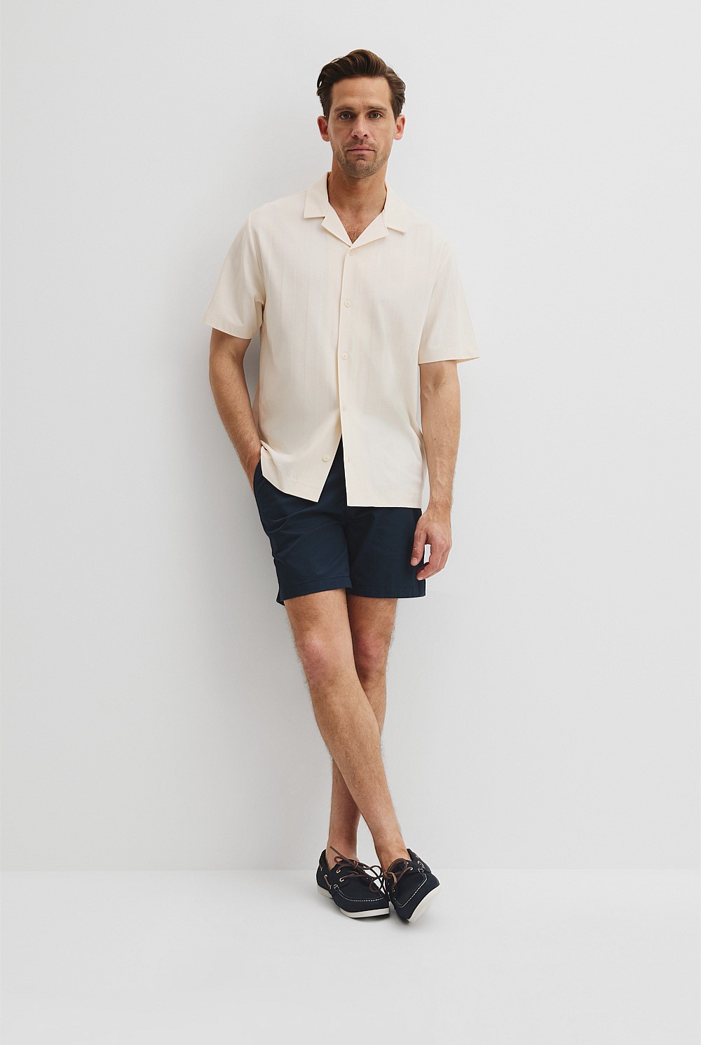 Textured Stripe Cuban Shirt