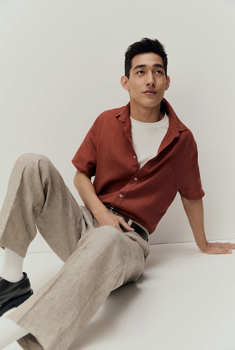 Organically Grown Linen Regular Fit Short Sleeve Shirt