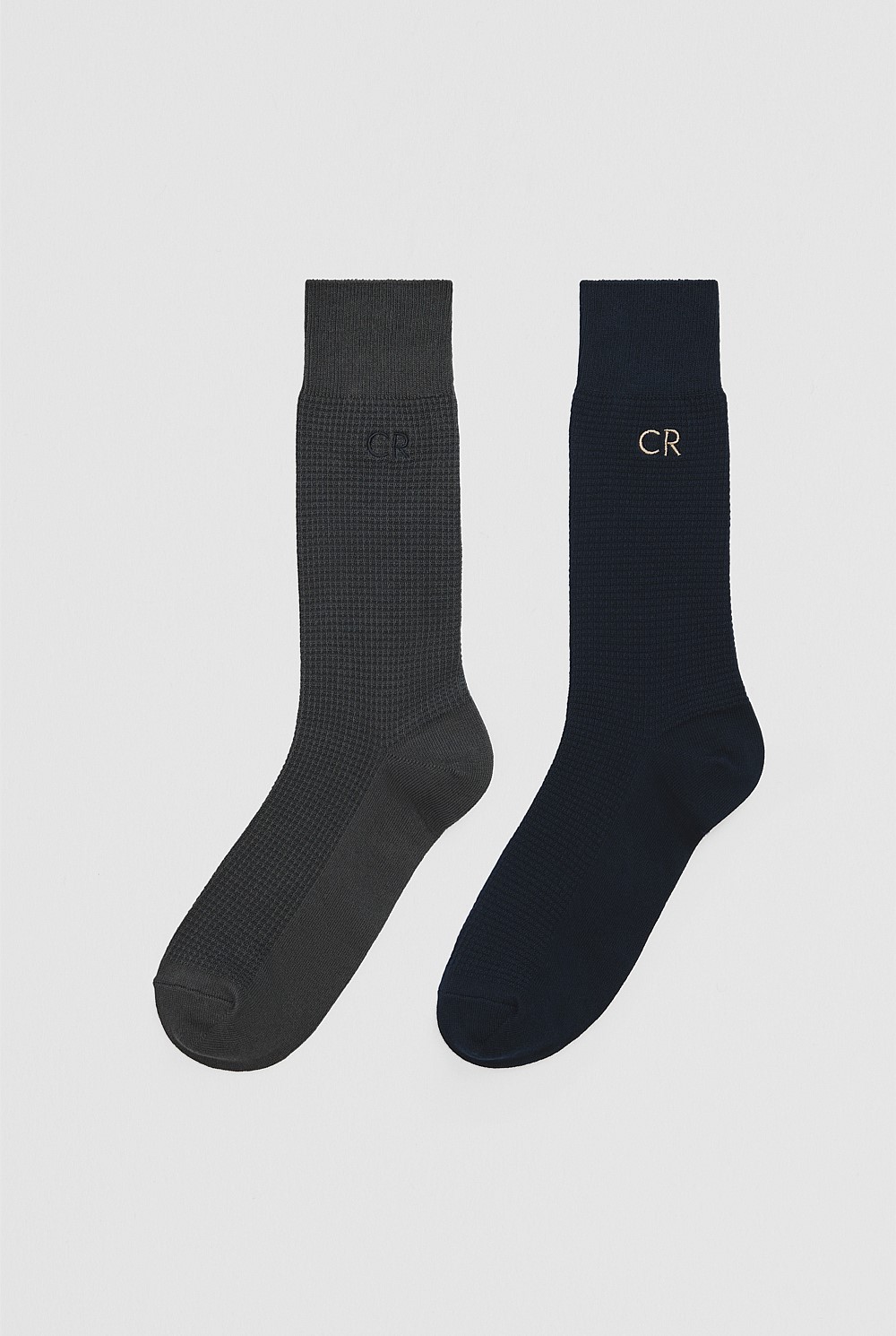 Australian Cotton Blend CR Waffle Crew Sock Pack of 2