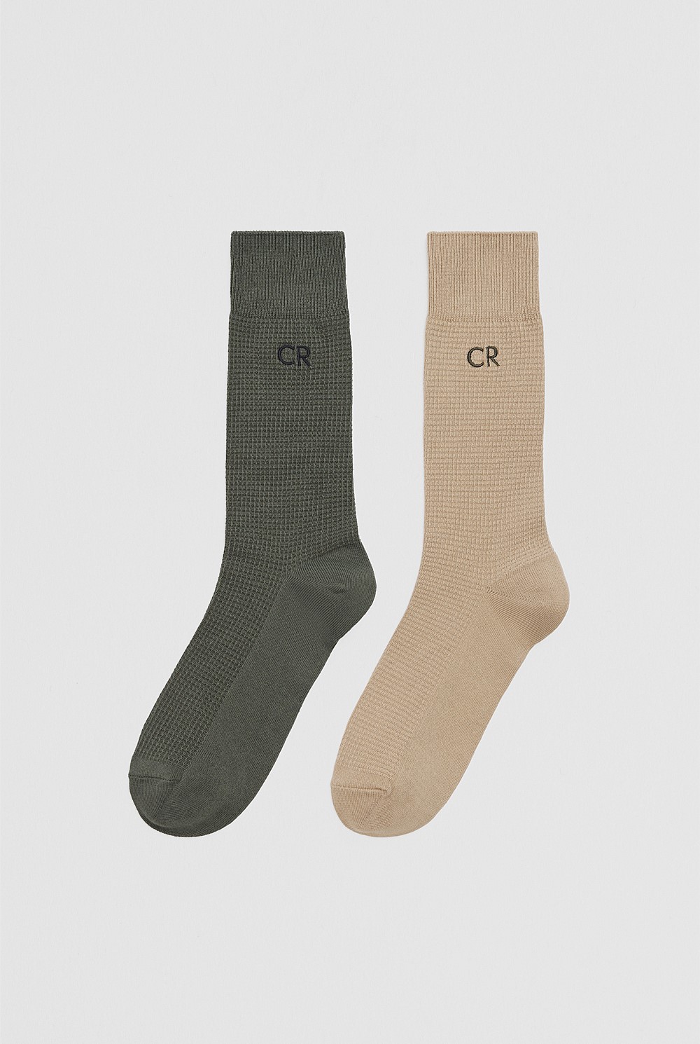 Australian Cotton Blend CR Waffle Crew Sock Pack of 2